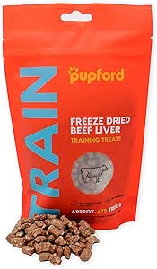 Freeze-Dried Training Treats from Pupford - 450 Treats Per Bag, Low Calorie, The Perfect High Value Training Reward (Comes in Beef Liver, Sweet Potato &amp; Chicken)