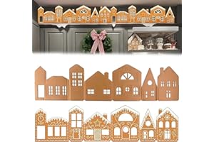 Christmas Gingerbread House Decoration for Above The Cabinet Plastic Cardboard Xmas Village House Farmhouse Gingerbread Villa