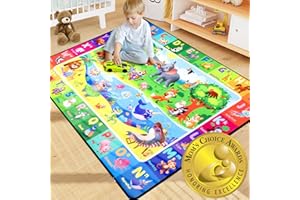 Diysani ABC Kids Rugs for Playroom 3x5FT Non-Slip Play Carpet Baby Play Mat for Floor Washable Alphabet Nursery Preschool Daycare Classroom Carpet