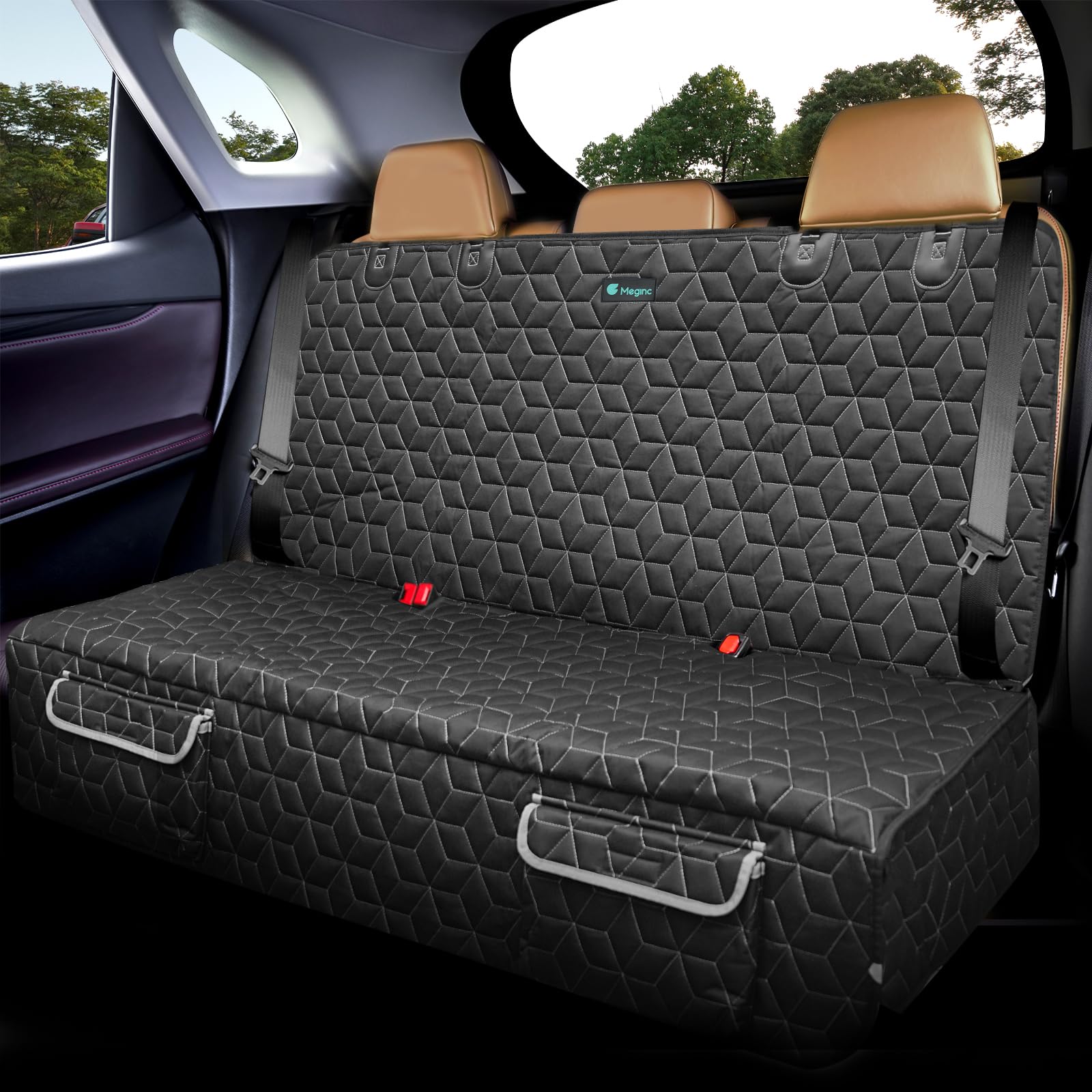 Photo 1 of Meginc Dog Car Seat Cover for SUV, 100% Waterproof Backseat Cover for Dog in Car Heavy Durable Car Seat Covers for Dogs with Side Flap, Non Slip Bench Car Seat Protector for SUV,RAV4,CR-V,Mazda CX-5
