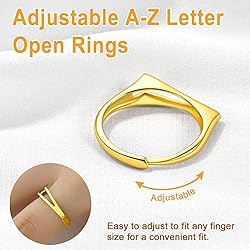 SILVERCUTE Statement Initial V Ring Gold Plated