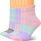 IRAMY Compression Ankle Support Socks Women Coolmax Wicking Cushioned Athletic Plantar Fasciitis Relief 3/4/6 Pairs