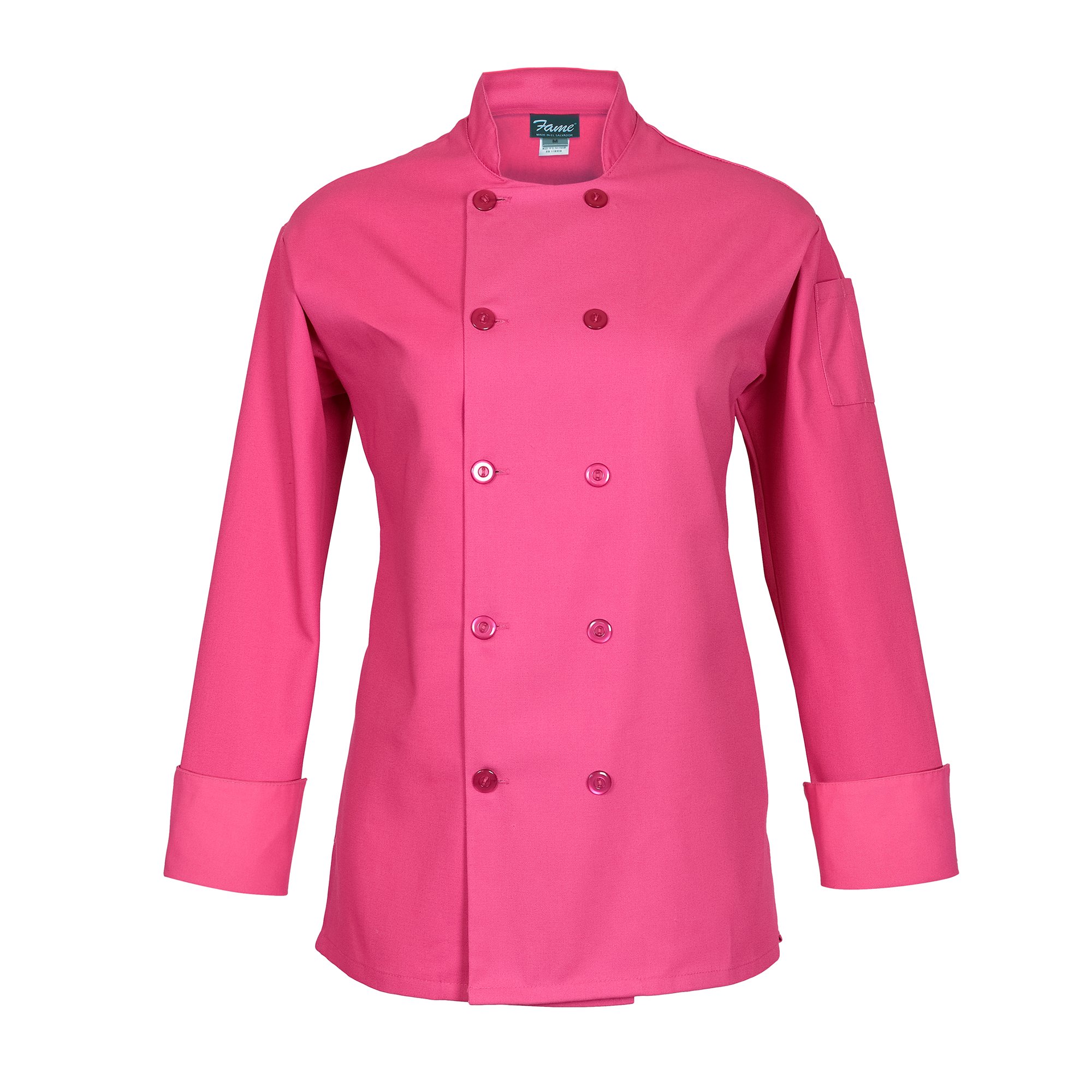 Photo 1 of Fame Women's Basic Long Sleeve Chef Coat - Raspberry - 3XL (C100P-83199)