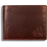 Mens RFID Blocking Bifold Wallet Supple Top Grain Leather Secure & Durable Extra Capacity Billfold with 11 Credit Cards Slots, Quick Thumb Push Access, Flip Up ID in Heritage Burgundy, Gift Ready