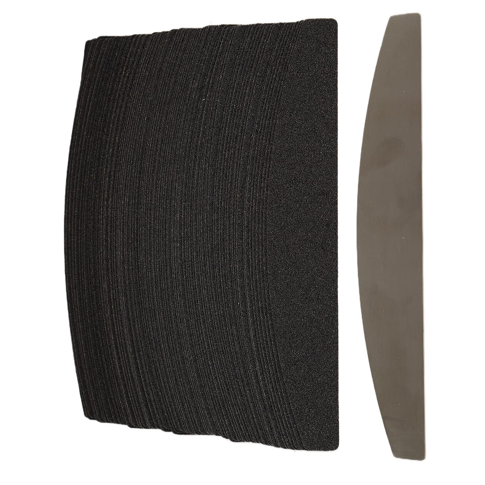 Interchangeable arrows, nail file set, 100 pieces/set, interchangeable nail file set, half moon nail files, reusable stainless steel baseboard, used for home nail salonnail files