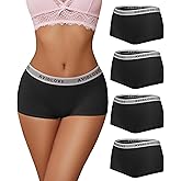 Avidlove Women's Underwear Cotton Boyshort Panties Full Coverage Boxer Shorts Briefs Cheeky Panty Pack of 4