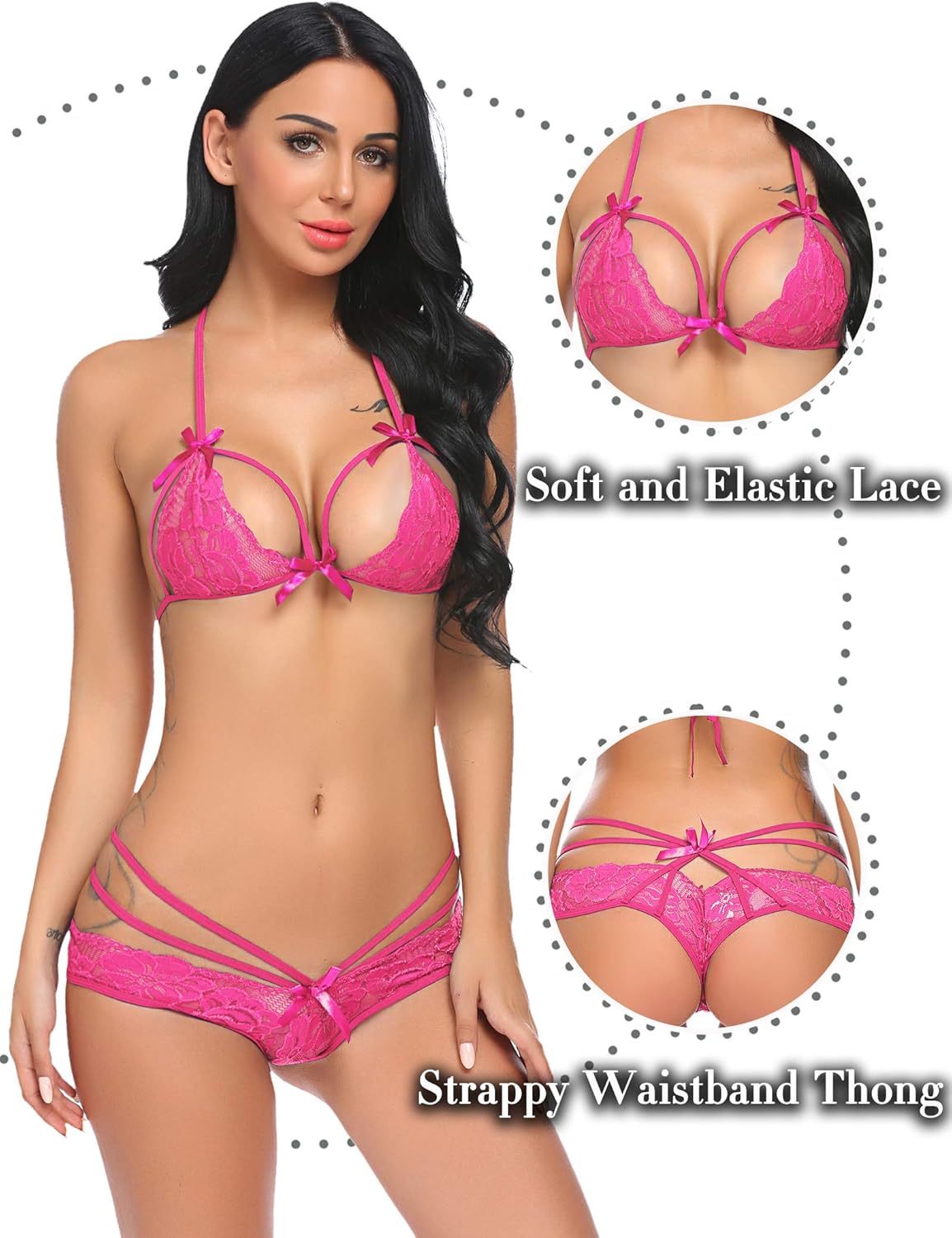 Avidlove Lingerie Lace Babydoll 2 Piece Sexy Bra and Panty Sets | 