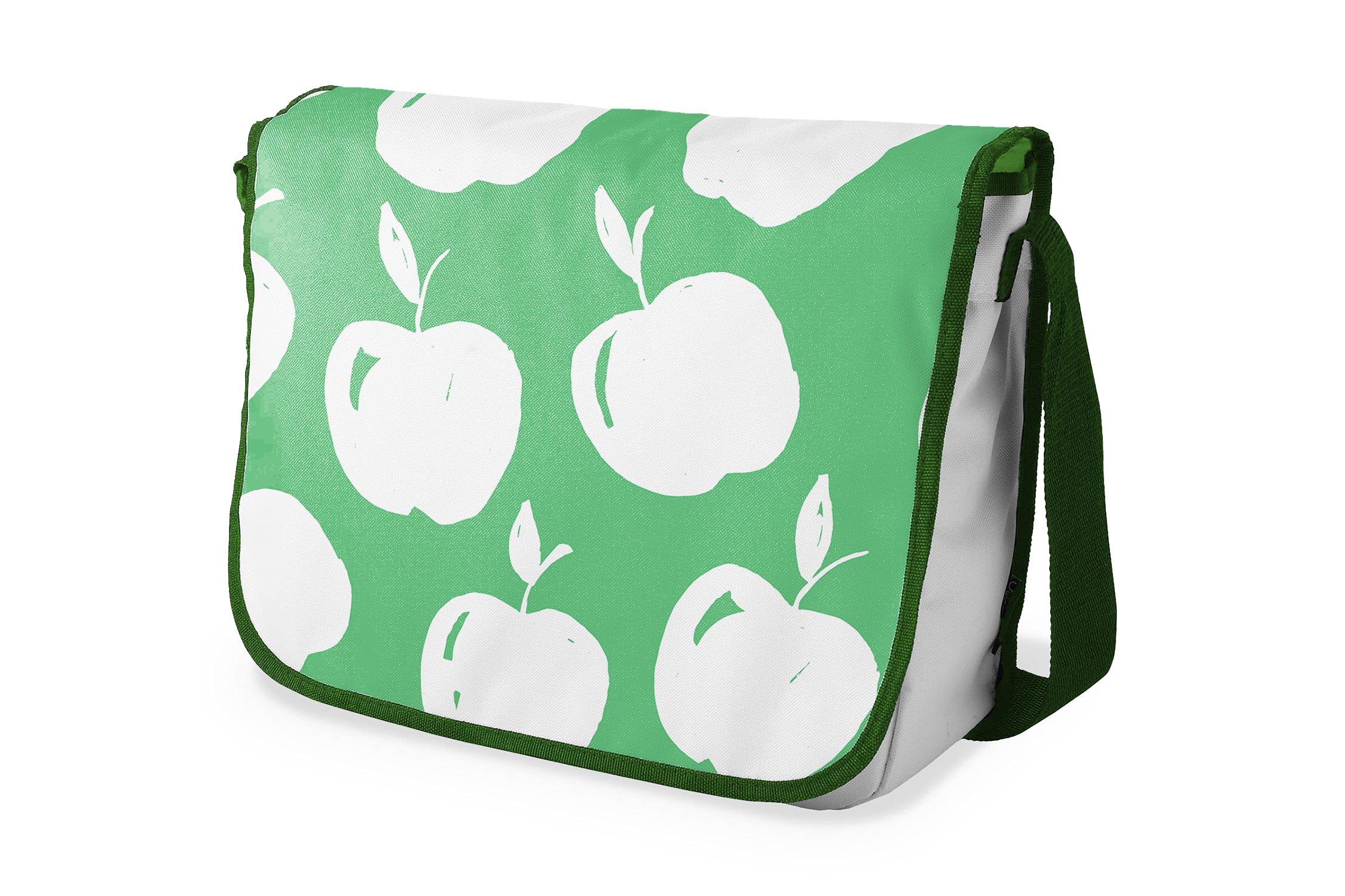 Bonamaison Digitally Printed Messenger School Bag with Khaki Strap for Students, Cross Body Bag, Courier Bag, Shoulder Bag for School, Back to School, Size: 29x36 Cm