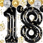 18th Birthday Decorations for Boys, 40 inch 18 Balloon Numbers, 18 pcs 12 inch Balloons for 18th Boy Girl Birthday Party Decoration