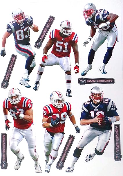 Amazon Com New England Patriots Fathead Nfl Team Set Brady Welker Woodhead Mayo Gronkowski Mccourty Wall Decor Stickers Sports Outdoors