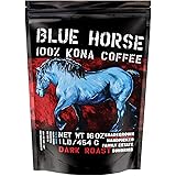 Farm-fresh: 100% Kona Coffee | Dark Roast | Whole Beans | 1 Lb or 16 oz Bag | Blue Horse 100% Kona Coffee in Hawaii