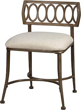 Amazon Com Hillsdale Canal Street Metal Vanity Stool Golden Bronze Furniture Decor