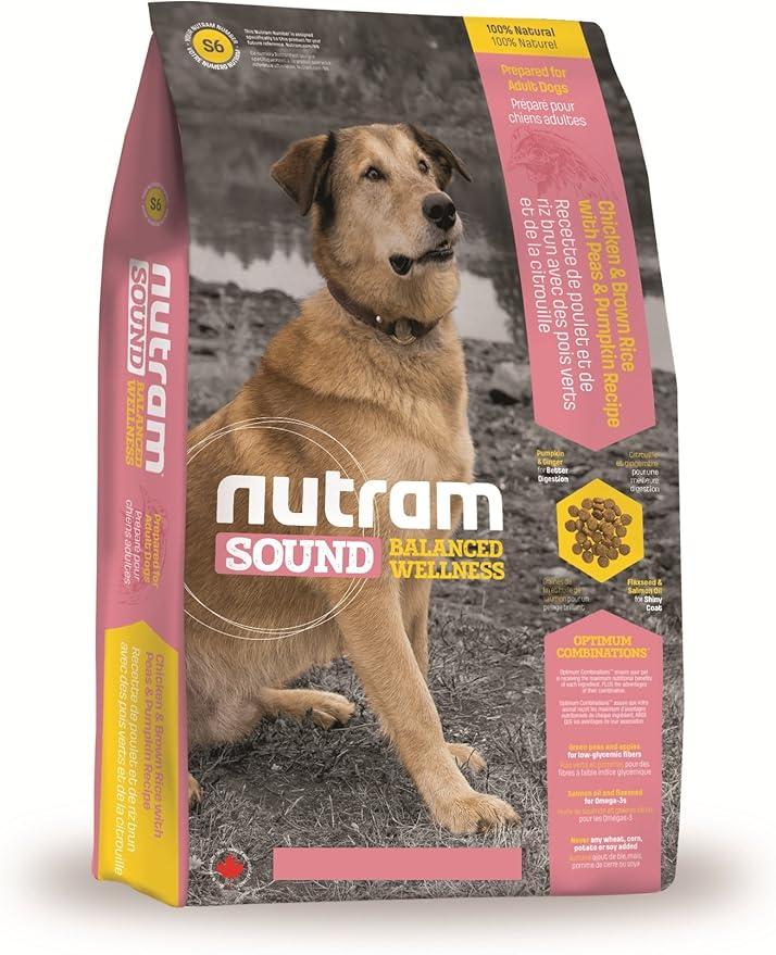 Nutram Complete Dry Adult Dog Food Chicken Brown Rice Peas and Pumpkin
