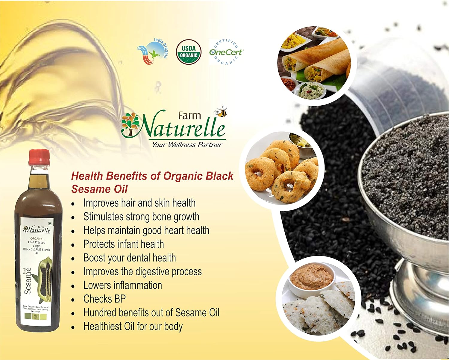 Farm Naturelle Organic Virgin Cold Pressed Black Sesame Seed