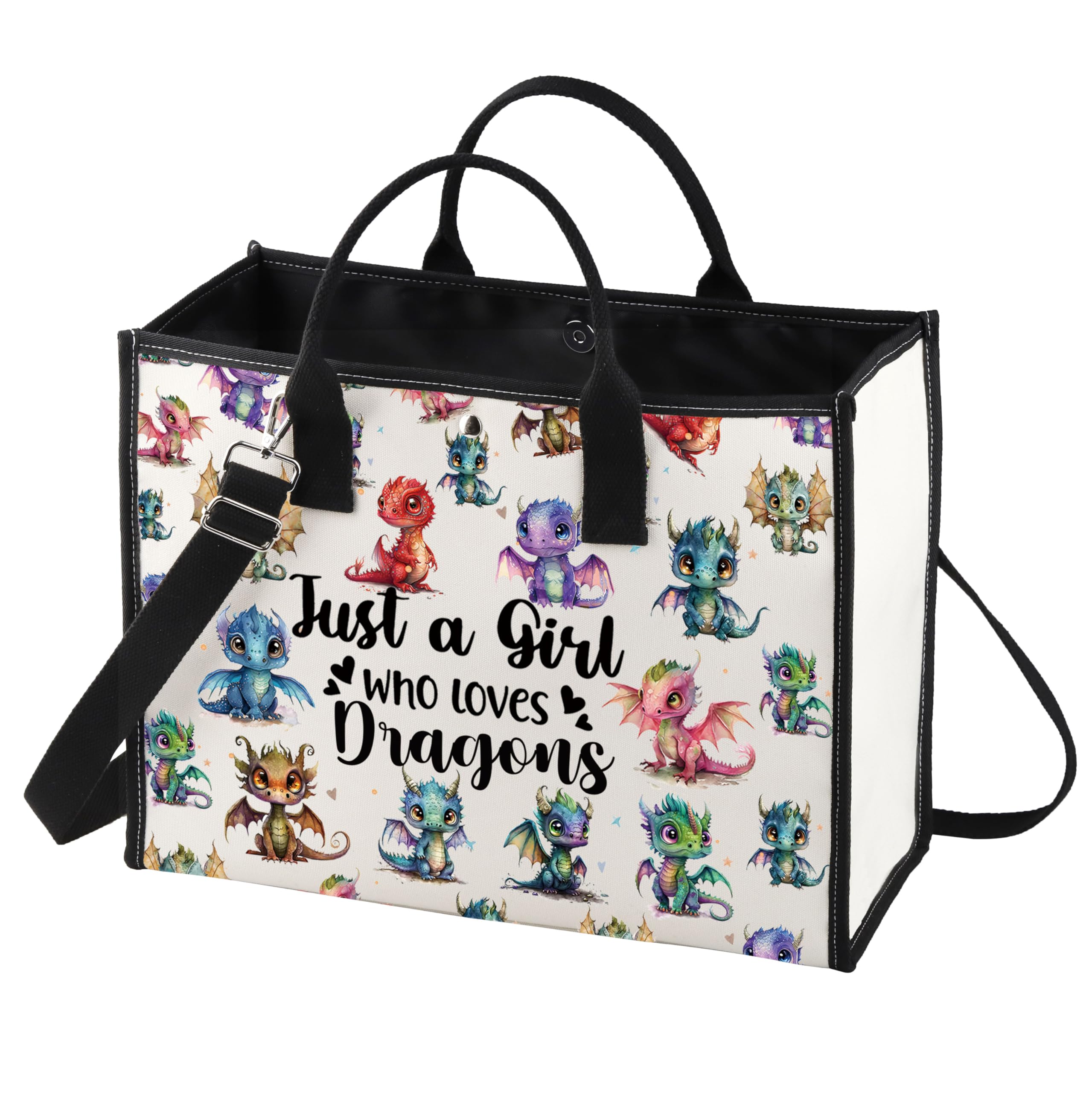 LEVLO Funny Dragon Cosmetic Makeup Bag - Animal Lover Gift for Women & Girls, Zipper Pouch Bag