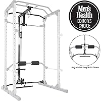 Fitness Reality 810XLT Super Max Power Cage with Optional LAT Pull-Down Attachment and Adjustable Leg Hold-Down