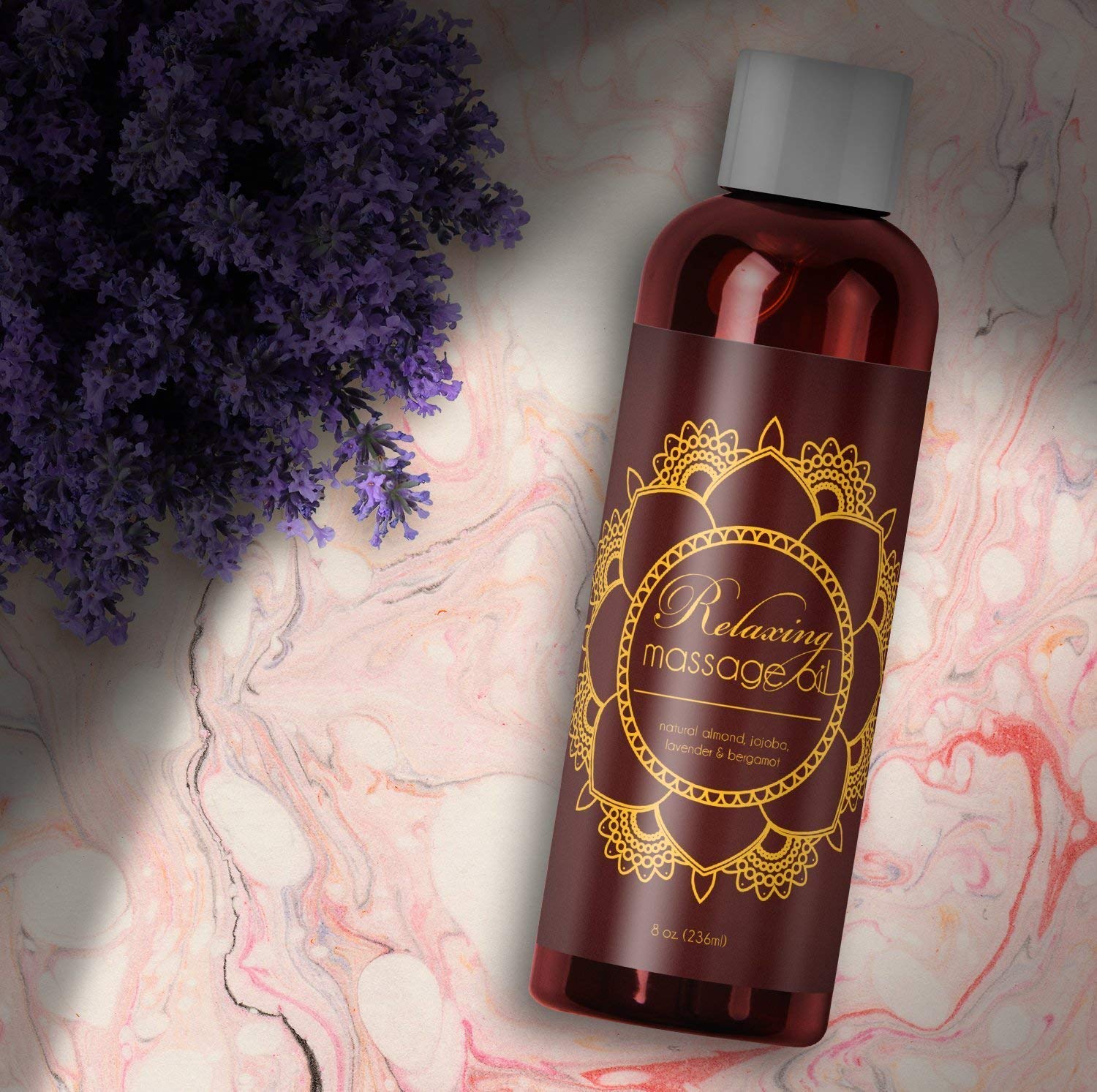 Relaxing Massage Oil - Intense Aromatherapy Oil for Erotic Massages & Sore Muscle Relief Detoxifying Body Care with Almond Lavender Essential Oil Bergamot & Jojoba - For Him & Her by Honeydew : Beauty