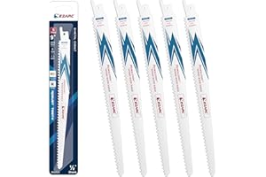 EZARC Reciprocating Saw Blade Bi-Metal Cobalt Sabre Saw Blades for Wood Demolition 9-Inch 6TPI R922DH (5-Pack)