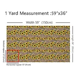 Erosebridal Sunflower Quilt Fabric by The