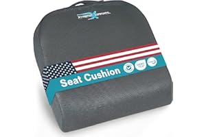 Xtreme Comforts Seat Cushions | Office Chair Cushions for Desk, Car, Wheelchair| Ergonomic Memory Foam Seat Cushion for Support & Comfort | Helps Improve Sitting Posture for Work & Body Relief