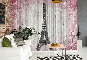 Télécharger gratuitement Images Tour Eiffel Papier Peint Photo Mural Fleurs Rose Bois Photo Papier le plus cool par