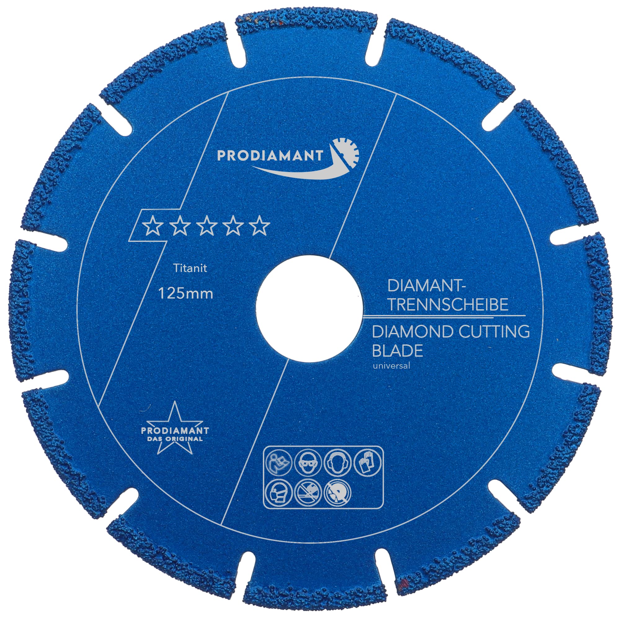 PRODIAMANT Profi Diamond Saw Blade Universal TITANIT 125 mm 5" x 22.2 mm Diamond Cutting Disc 125mm - The All-Purpose Cutter for Angle Grinders