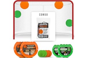 TOP SHELF TARGETS Combo Bundle of Durable Magnetic Lacrosse Goal Targets/Hockey Targets with 4 Pearl Lacrosse LT Textured Balls and 4 Tethers| Lacrosse Net Goalie Targets