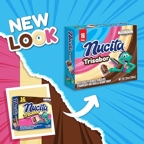 NUCITA TRISABOR, CREAMY CHOCOLATE, VANILLA & STRAWBERRY CANDY, 7.9 OZ (PACK OF 1)
