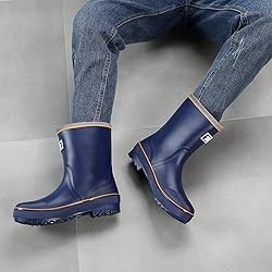 Rain Boots for Men, Waterproof Warm Rubber Boots