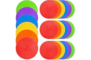 PIKZH Poly Spot Markers 9 inch Non-Slip Rubber Agility Training Markers Floor Dots Flat Field Cones for Football, Soccer, Basketball, School Exercise Drills, Dance Practice