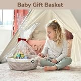 TIMEYARD Dog Toy Basket Small Woven Storage Nursery 30x20x13 cm Mixed-Brown view 3