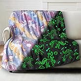Unicorn-Glow in The Dark Throw Blanket for Kids - Soft Fleece Cute Blanket as a Birthday Gift, Toddler Blanket for Boy Girl- Unicorn Patterned Decorates Teenager's Room- 50"x60"