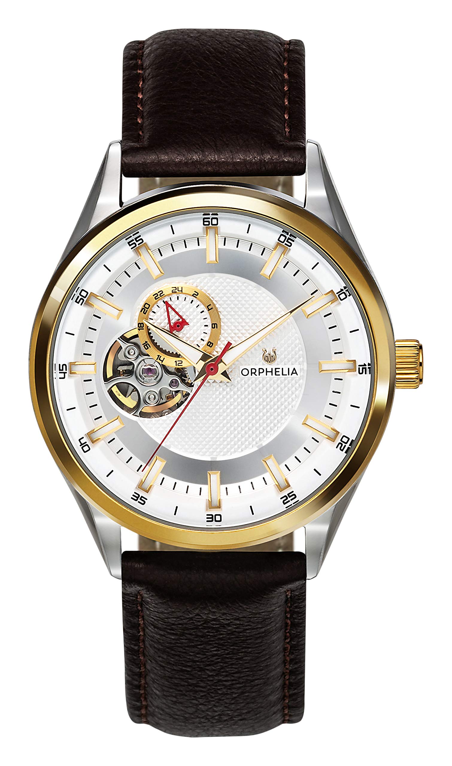 ORPHELIA Mens Automatic Watch, Analogue Classic Display and Leather Strap OR91801