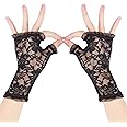 Simplicity Women's Vintage Sheer Floral Lace Wrist Length Gloves