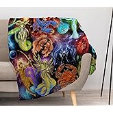 Allenjoy Colorful Zodiac Signs Blanket Cosmic Art Throw Blankets Couch Bed Living Room Decor Soft Durable Washable 57