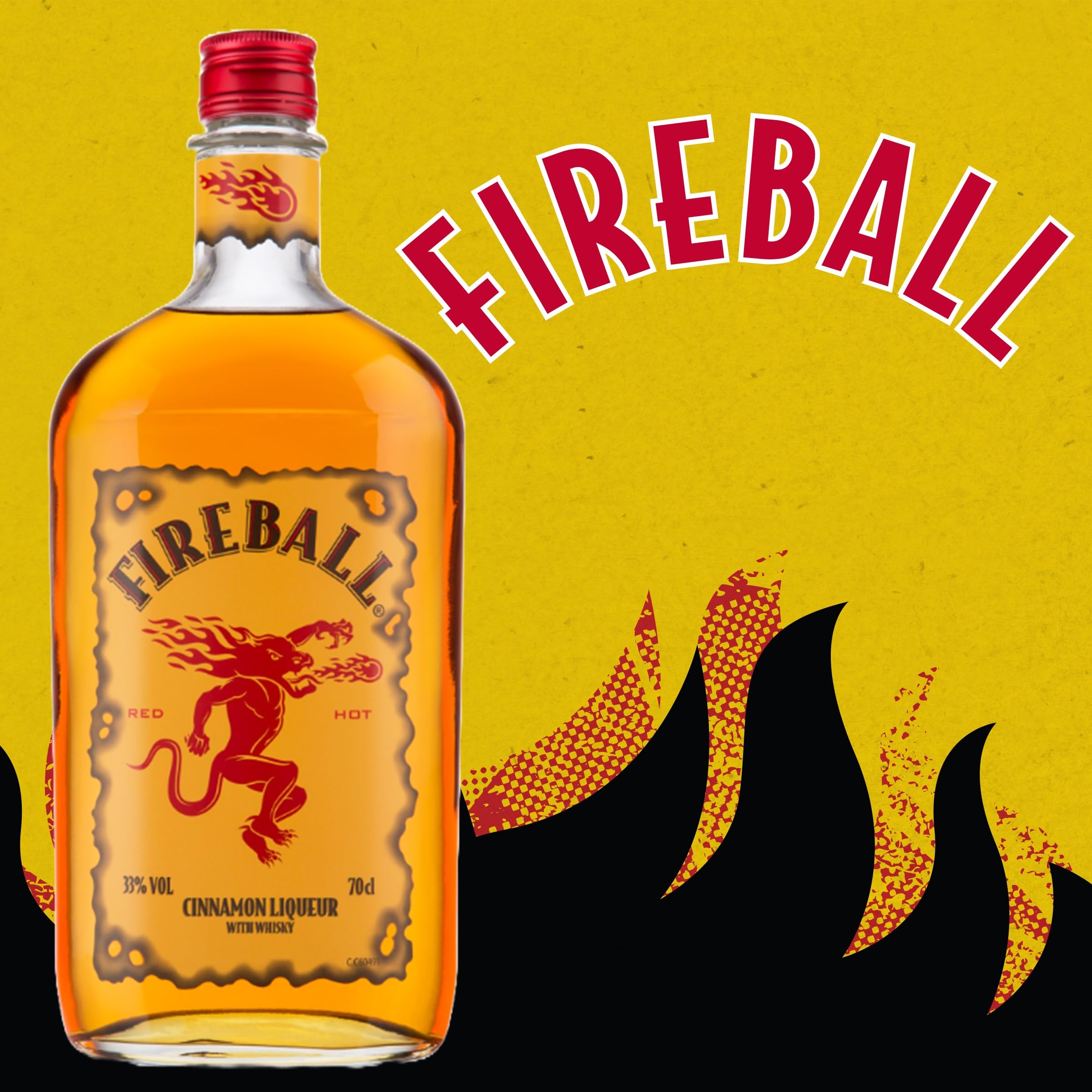 Fireball Cinnamon Whisky Liqueur, Kanadischer Whisky mit Echter Zimt‑Note, 33% vol, 700ml, Amerikas Nr.1 Shot‑Marke, Eiskalt Servieren, Würzig, Optimal für Shots, Mixgetränke & Cocktails 5