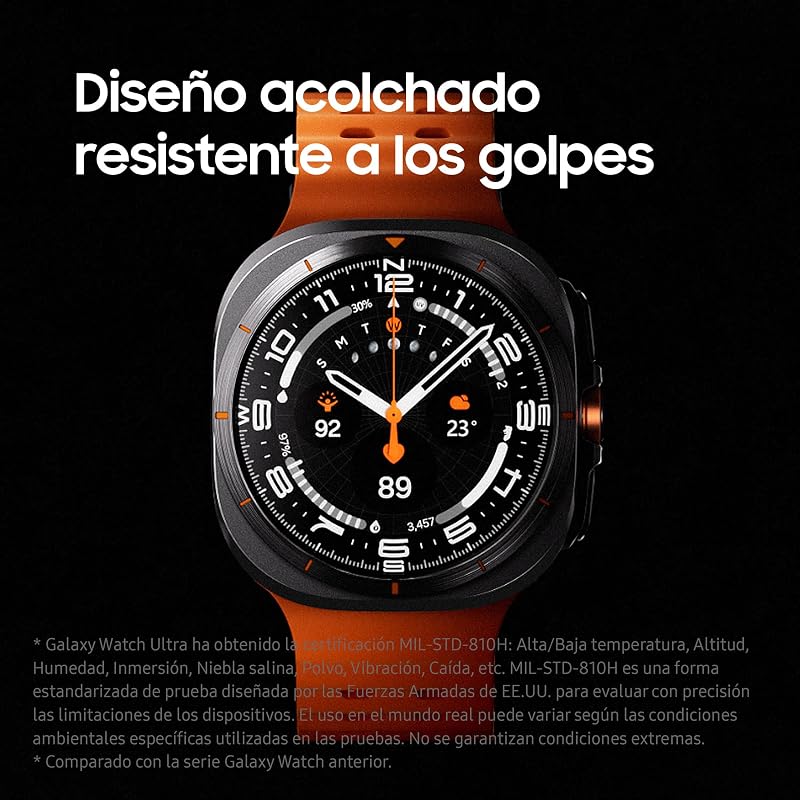 Samsung galaxy watch ultra lte 47 mm + carregador - smartwatch, monitoramento de saúde, rastreamento esportivo, cinza escuro (versão em espanhol)