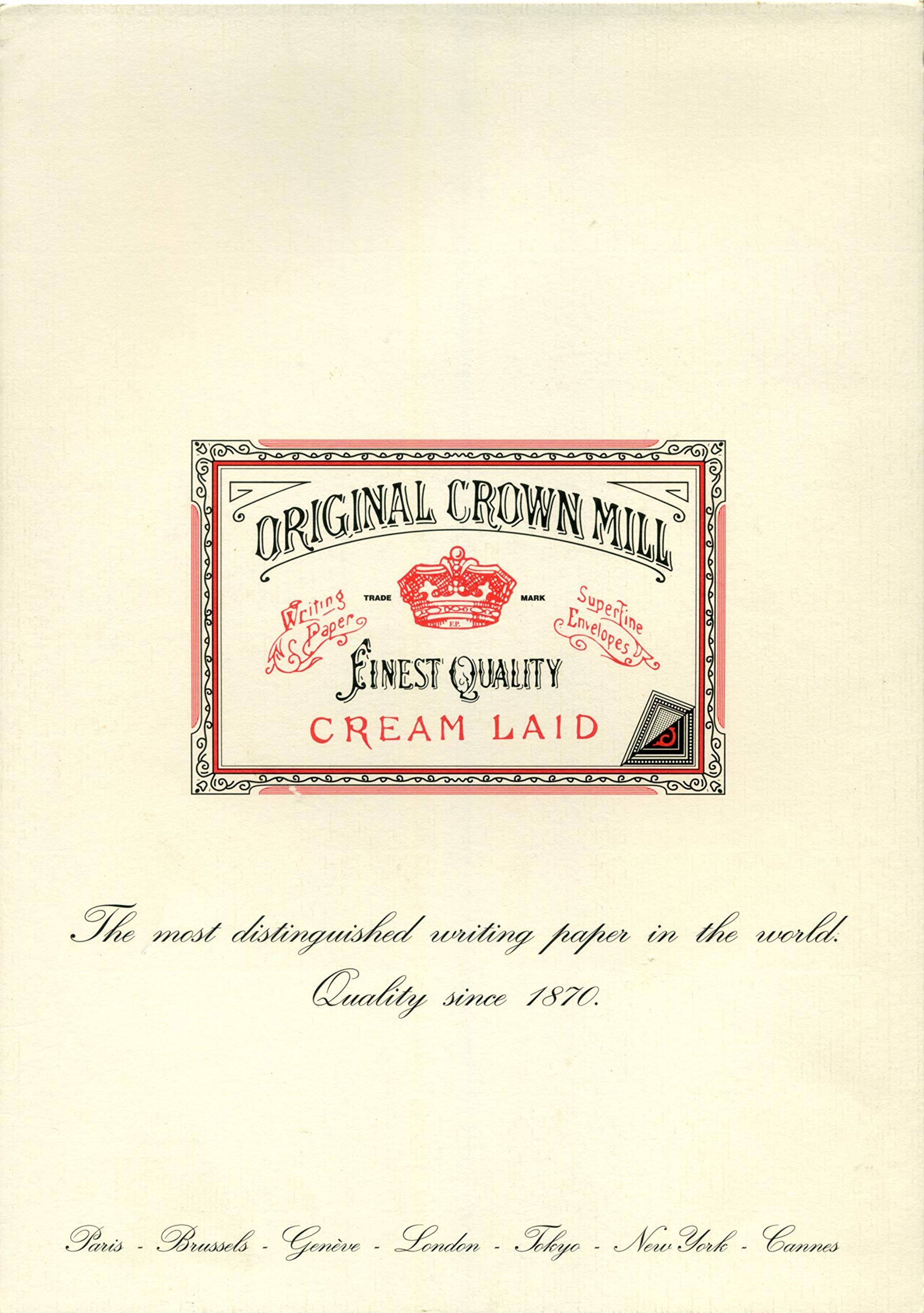 Original Crown Mill A4 Classic Line Texture Laid Writing Pad - Cream (Pack of 50)