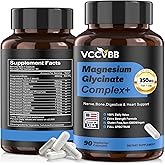 Magnesium Complex, Magnesium Glycinate, Elemental Magnesium Supplement with Oxide, Taurate, Citrate, Orotate & Aspartate, Supports Muscle Relaxation, Heart Health, Sleep & Energy | Vegan (350mg)