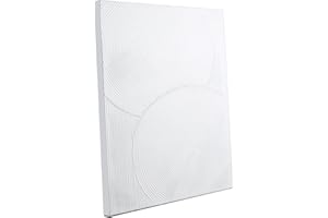 Zessonic White Boho Abstract Wall Art - 3D Minimalist Line Hand Painting for Boho Decor, 28" x 40" Artwork for Living Room, Bedroom, Home Office