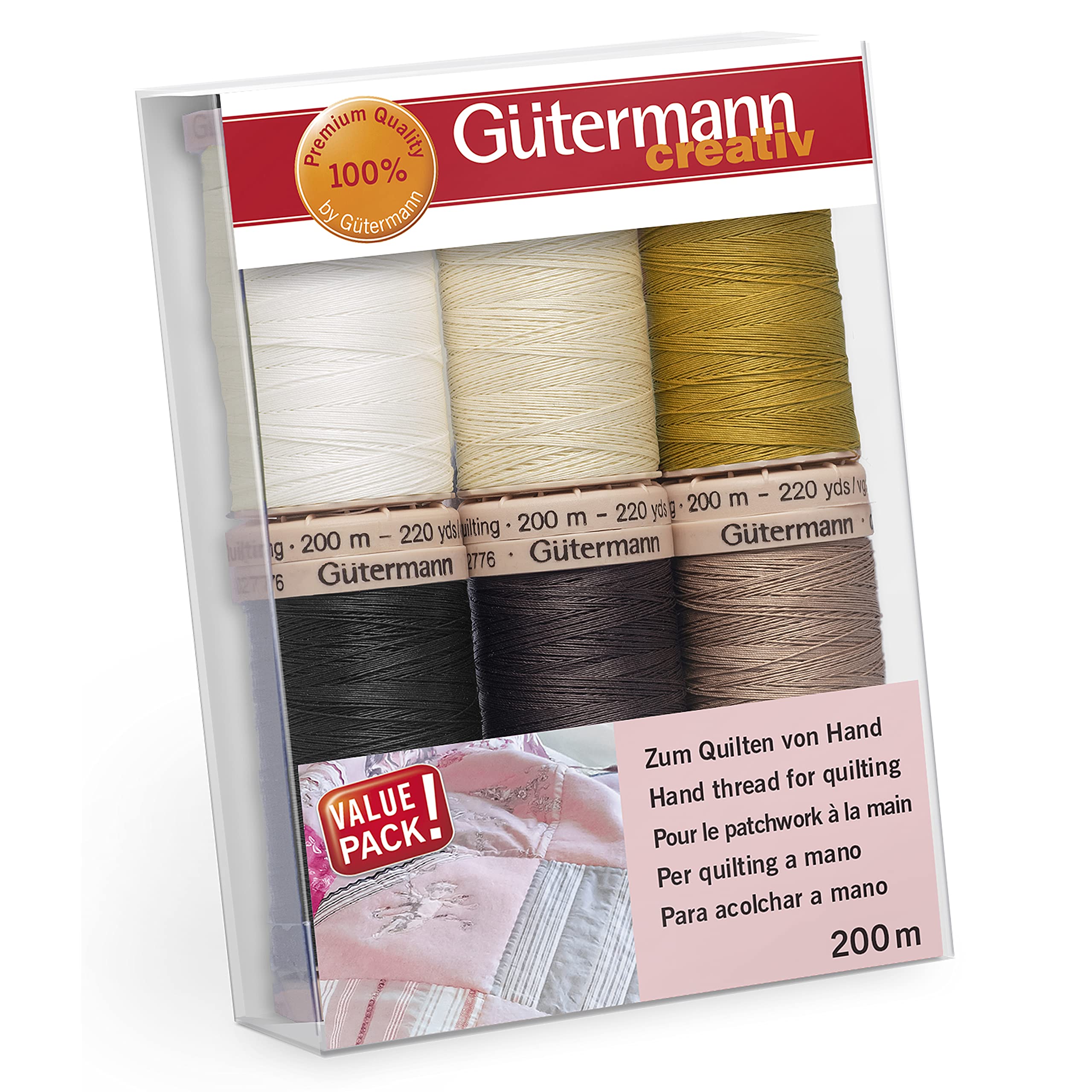 Gütermann creativ Sewing Thread Set with 6 spools Quilting 200m