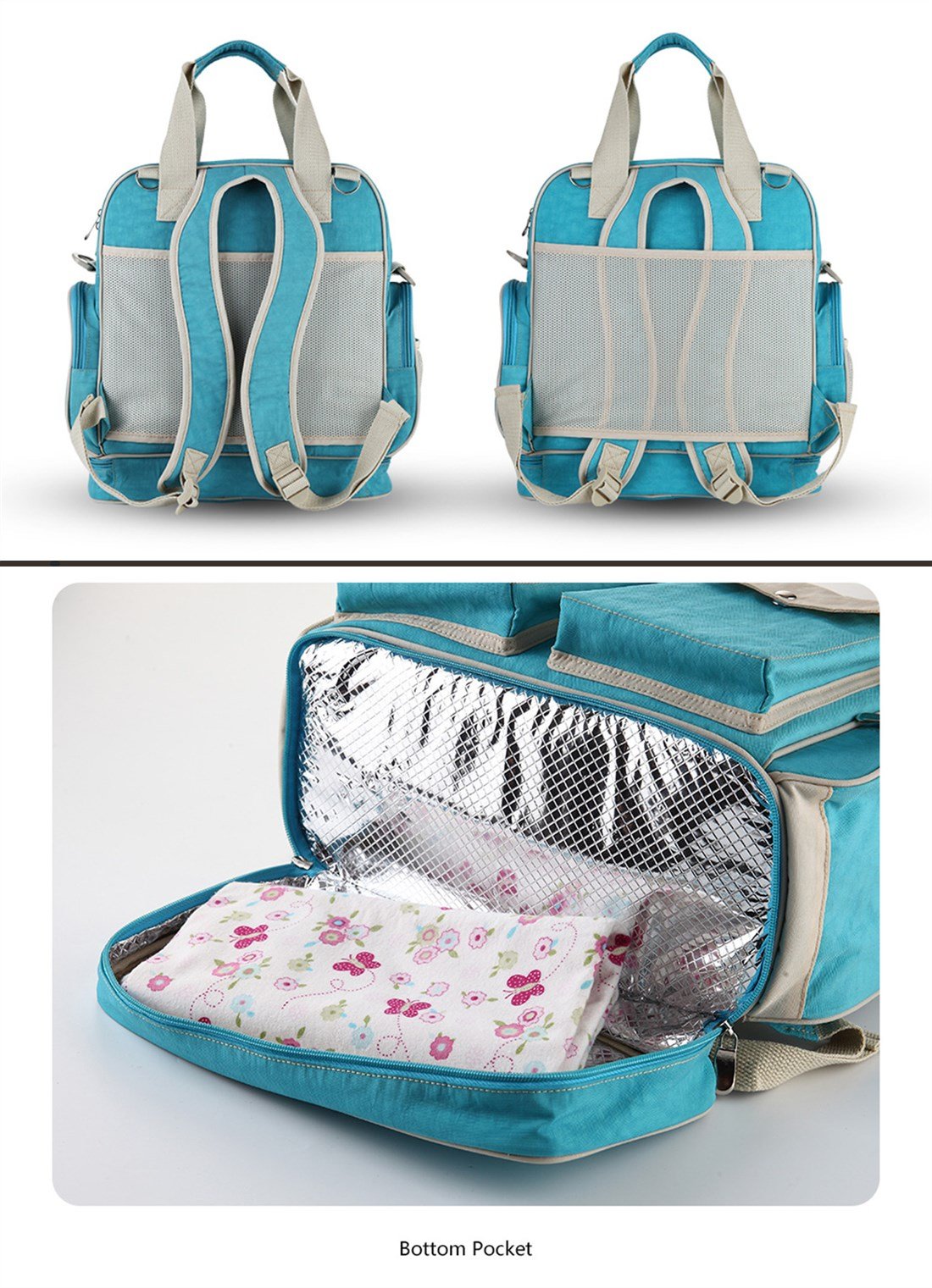 Diaper Bag Backpack with Insulated Pockets Multi-Function Waterproof Travel Nappy Changing Bags with Stroller Straps, Large Capacity, Stylish and Durable