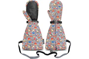 Andake Kids Ski Mittens Winter Warm Waterproof & Windproof Gloves for Boys Girls