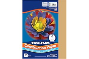 Tru-Ray Construction Paper, Almond, 9" x 12", 50 Sheets