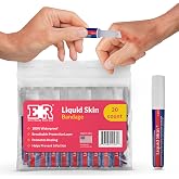 Liquid Bandage for Skin &ndash; Waterproof Skin Glue for Wound Closure, Flexible Liquid Barrier with Non-Sting Formula &ndash; Long-Lasting Liquid Bandage - 20 Count