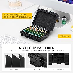 12 Slots 9V & CR2 CR123A Lithium Battery Storage