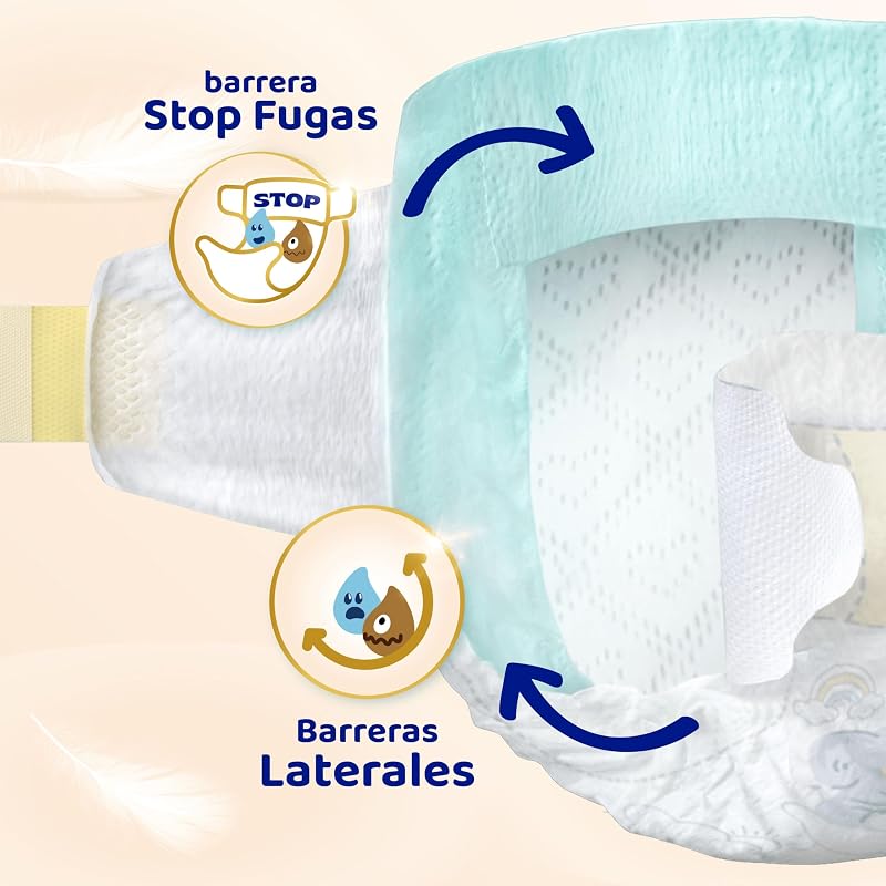 Pañales Bebé Sensitive, Talla 5 (11-16 kg), 168 Pañales + 4 Pants de Regalo, Hasta 12 h De Protección Antifugas y Cuidado de la Piel, Pack Mensual