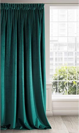 Eurofirany Blackout Velvet Dark Turquoise Velvet Curtains Soft