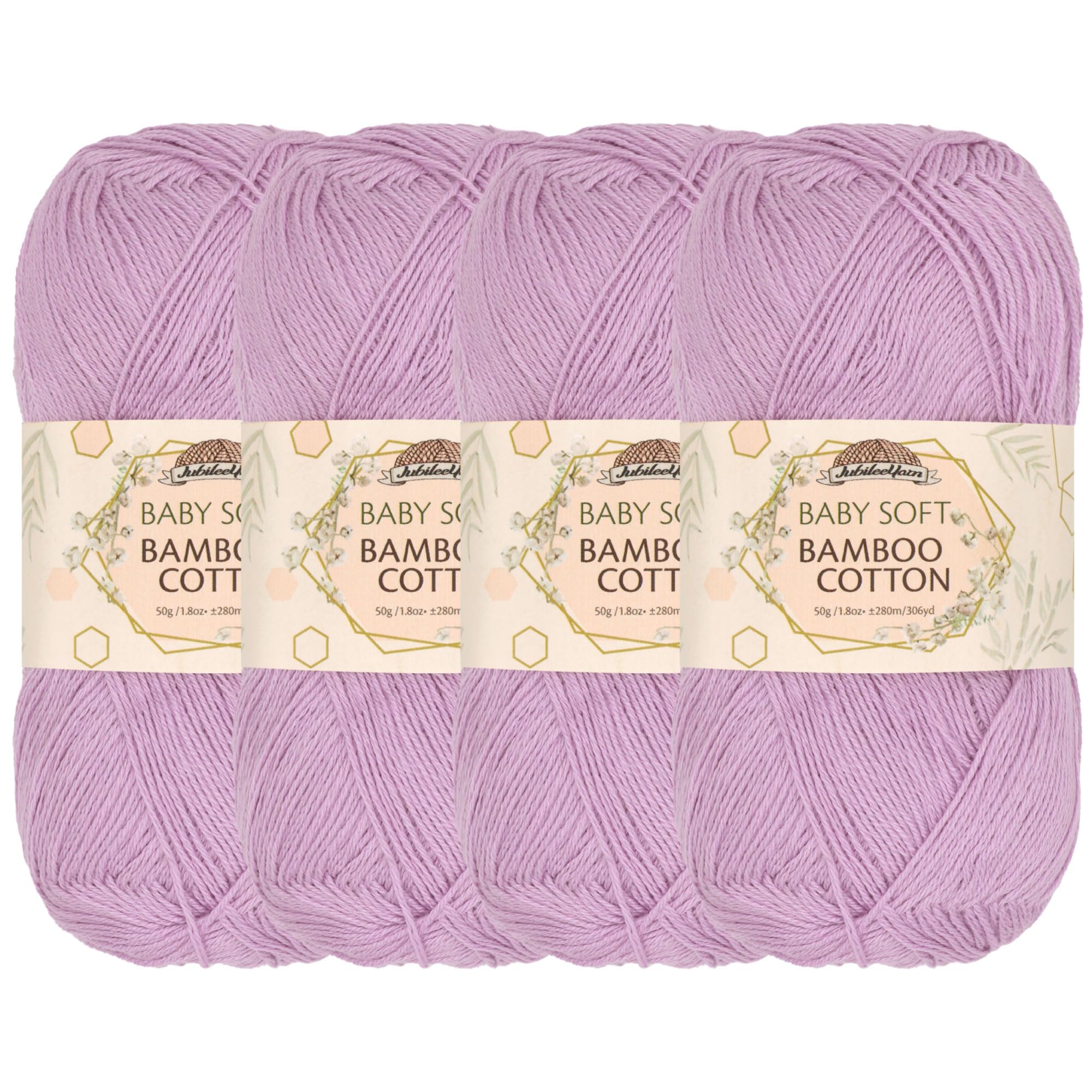 JubileeYarn Baby Soft Bamboo Cotton Yarn - 50g/Skein - Lilacs - 4 Skeins โ image 1