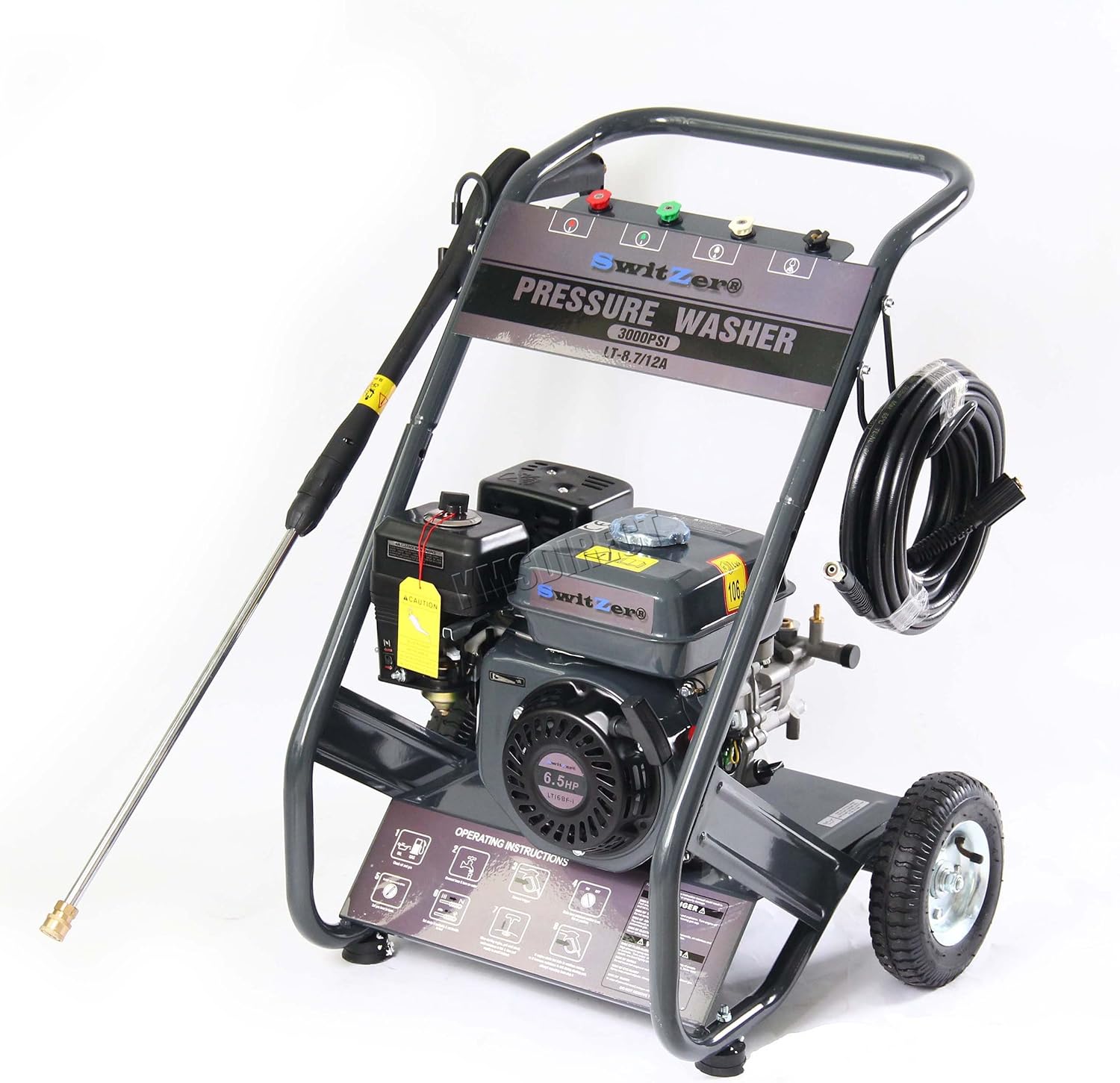 SwitZer Quality 3000 PSI 6.5 HP 4 Stroke OHV Petrol Pressure Washer Jet